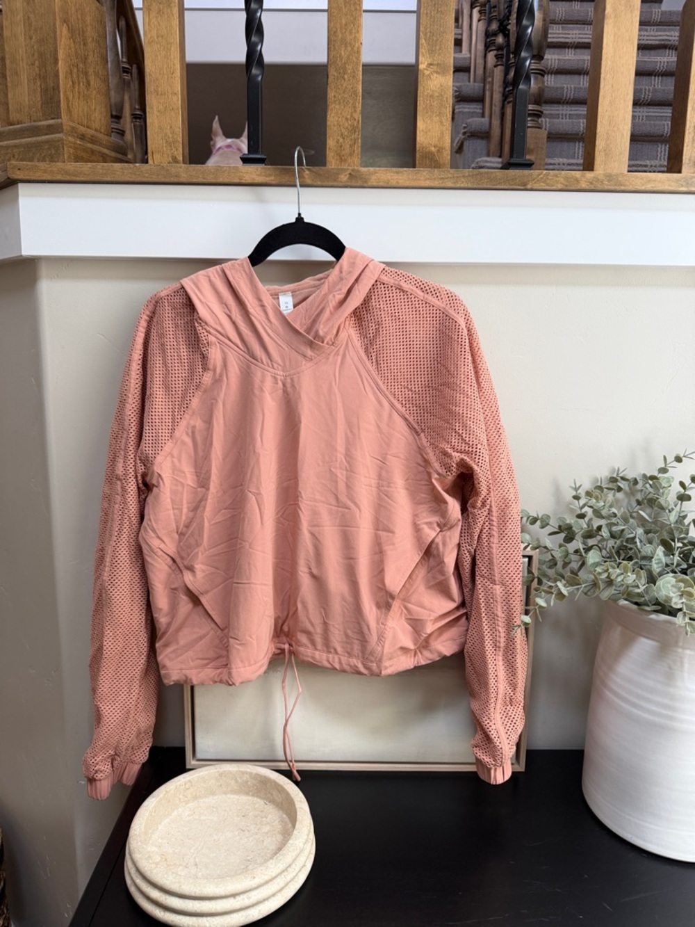 lululemon athletica Peach Mesh-Sleeve Bomber Hoodie